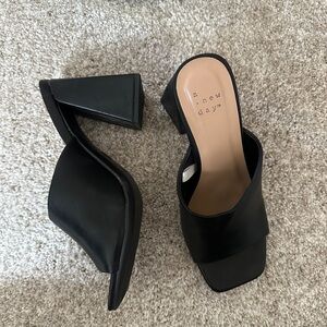 A New Day Women's Black Block Heel Mules